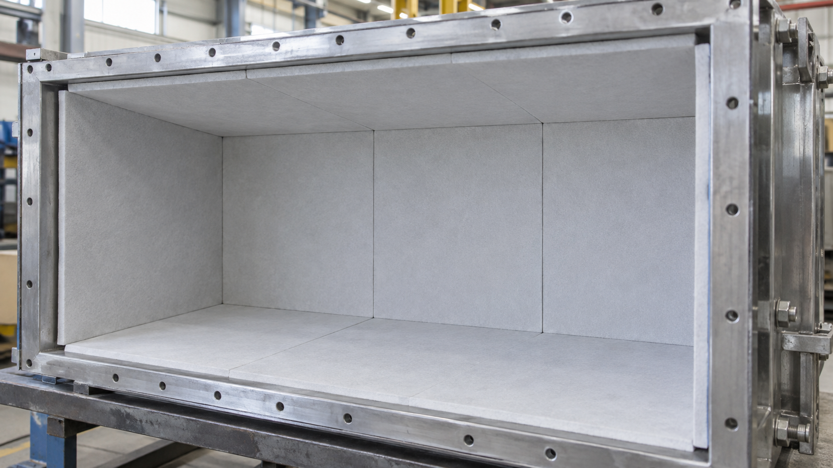 aerogel insulation sheet panels fitted inside an industrial enclosure