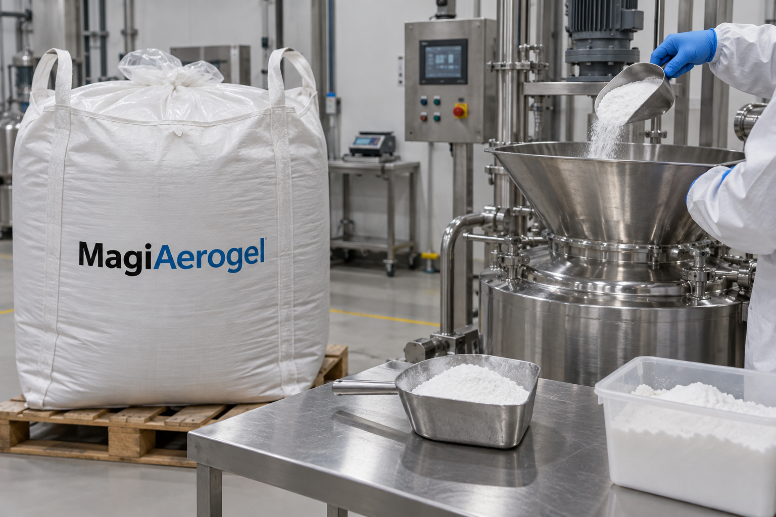 aerogel powder bulk formulation handling