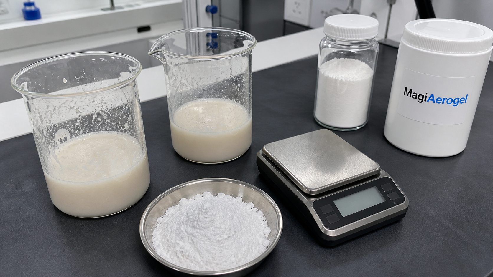 hydrophobic silica aerogel powder formulation review on laboratory bench